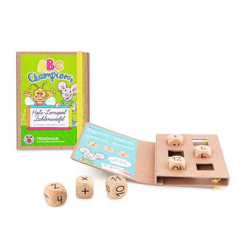 ABC - Holz Lernspiel, 6er Set Zahlenwürfel ABC - Holz Lernspiel, 6er Set Zahlenwürfel