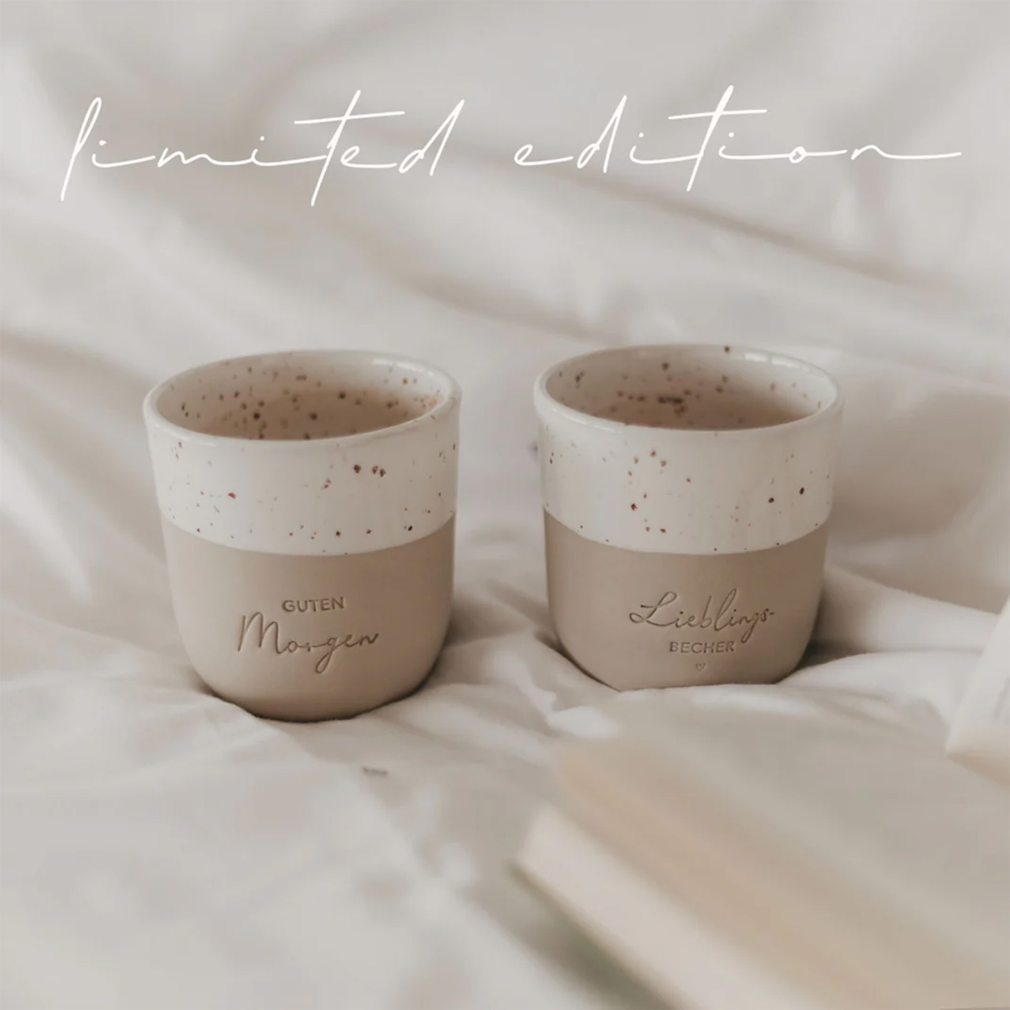 Eulenschnitt - Steingut-Becher "Lieblingsbecher" Limited Edition Krug, Tasse, Töpferei, Kunst, Porzellan