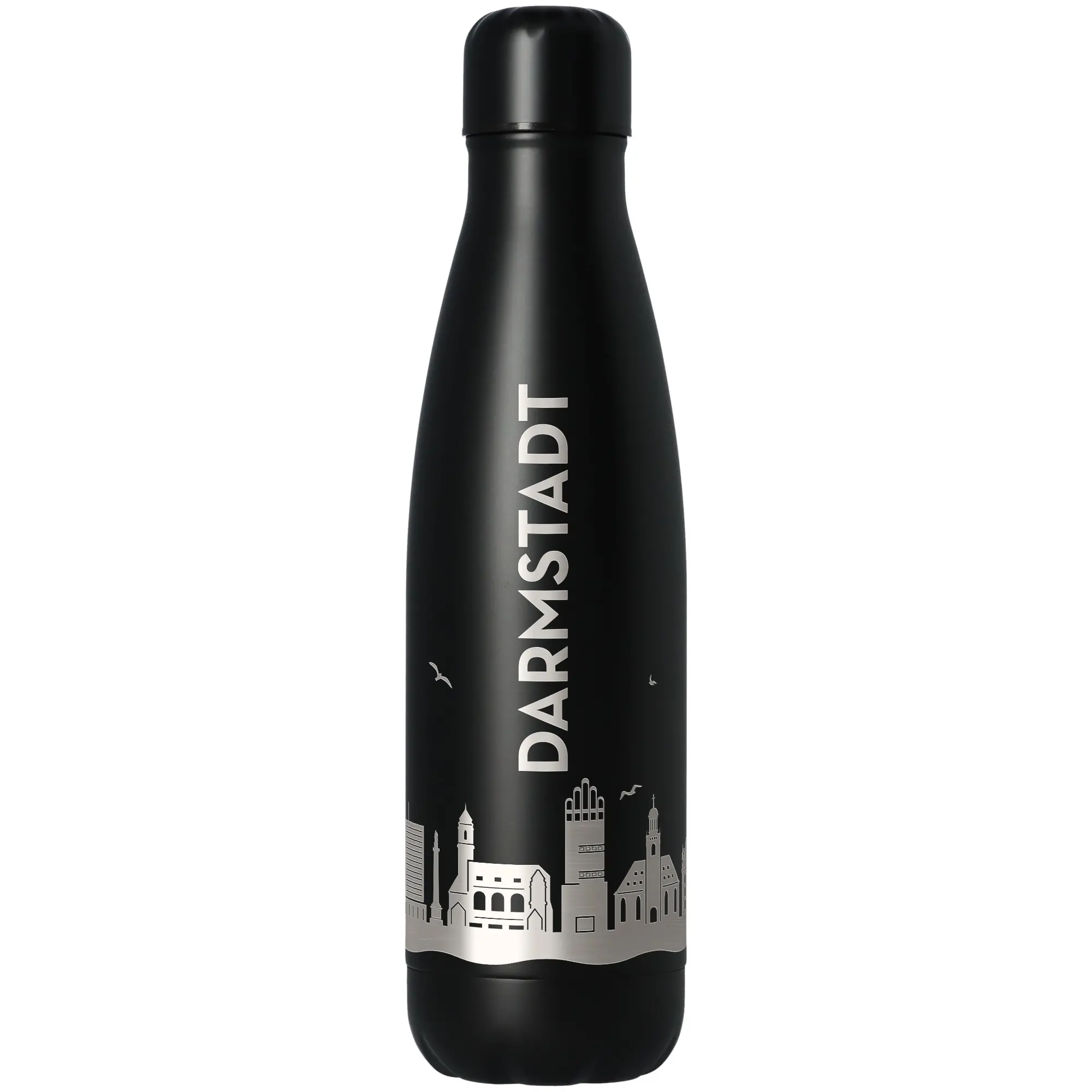 Trinkflasche Skyline Darmstadt Schwarz 500ml