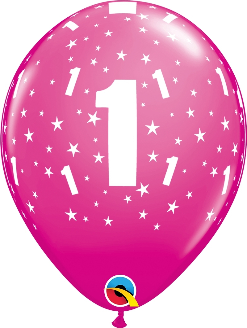 Qualatex Latexballon 1. Geburtstag verschiedene Farben Ø 30cm