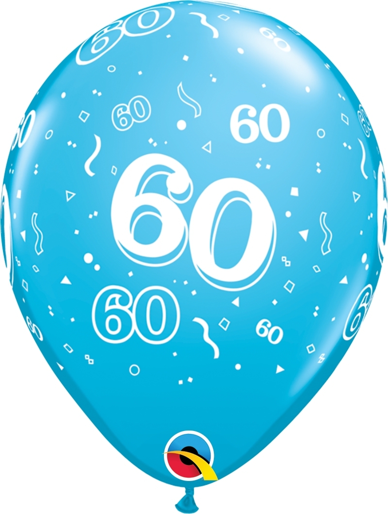Qualatex Latexballon 60. Geburtstag verschiedene Farben Ø 30cm Qualatex Latexballon 60. Geburtstag verschiedene Farben Ø 30cm