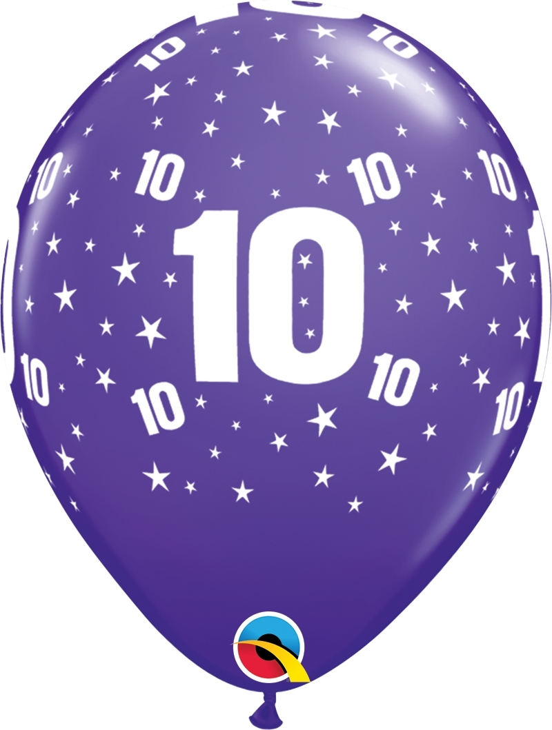 Qualatex Latexballon 10. Geburtstag verschiedene Farben Ø 30cm
