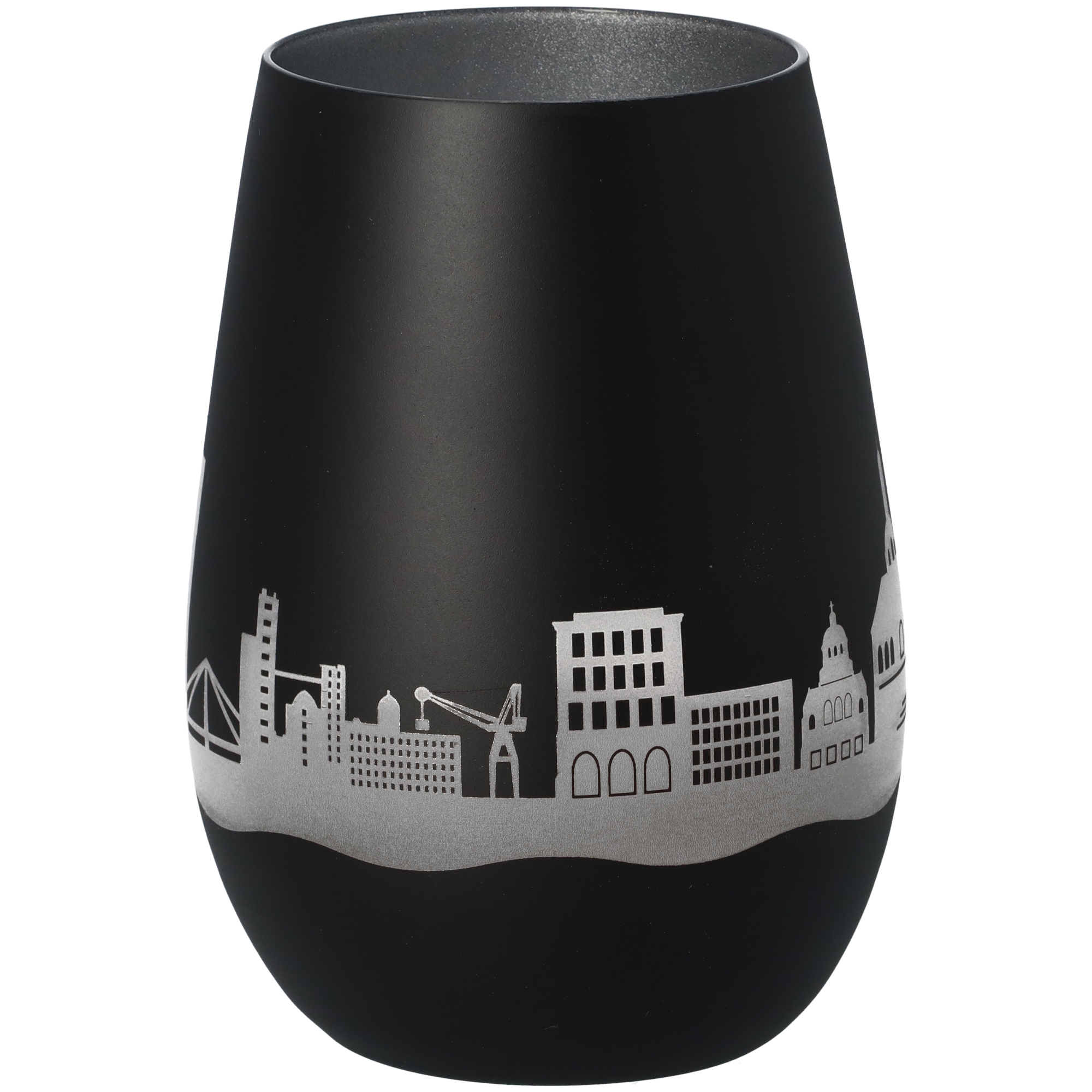 Windlicht Skyline Mannheim Schwarz/Silber Windlicht Skyline Mannheim Schwarz/Silber