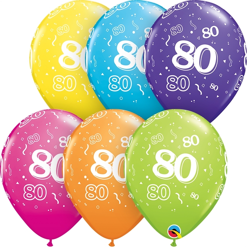 Qualatex Latexballon 80. Geburtstag verschiedene Farben Ø 30cm Qualatex Latexballon 80. Geburtstag verschiedene Farben Ø 30cm
