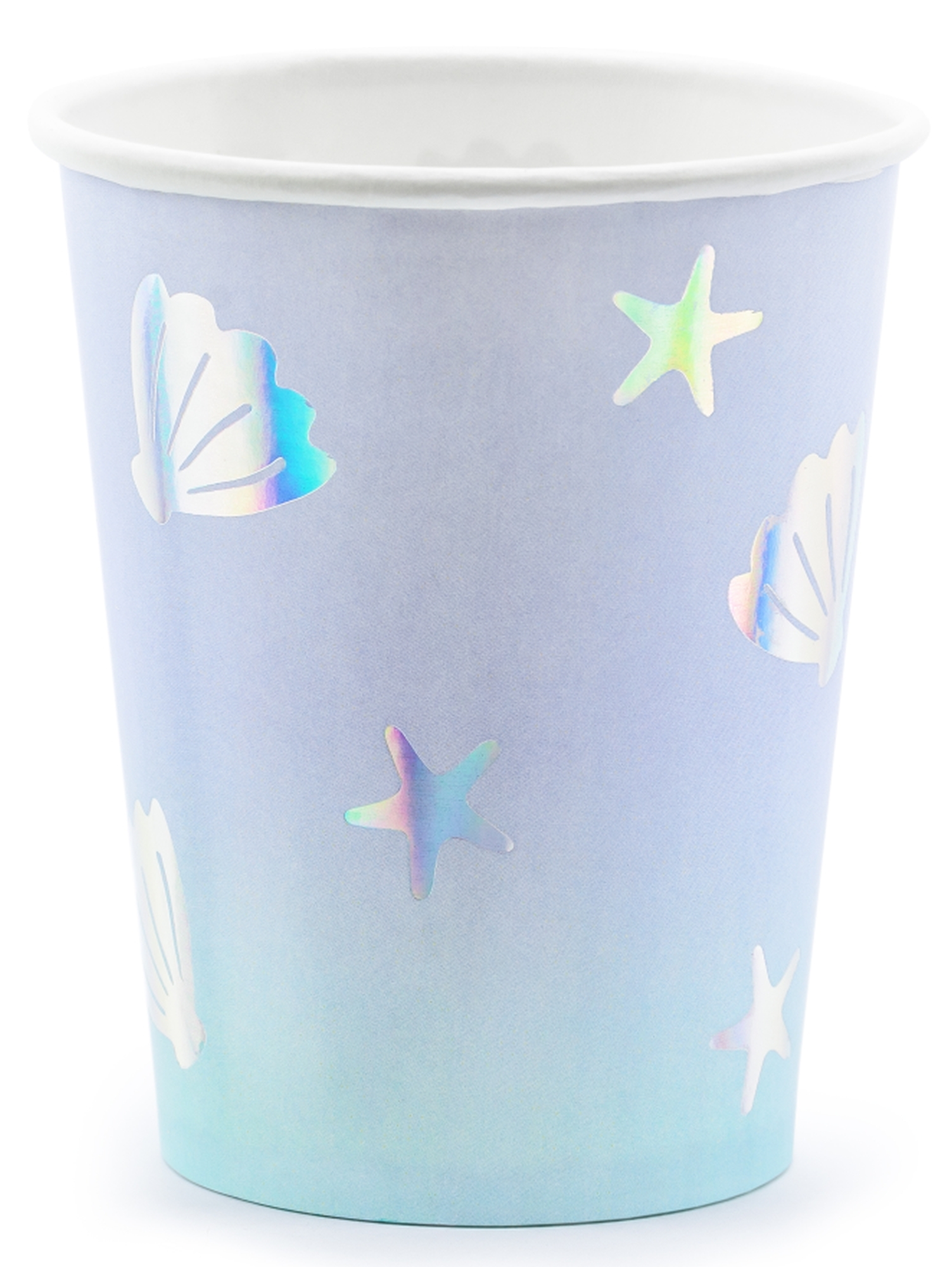 Meerjungfrau - 6 Türkisblaue Pappbecher Meerjungfrau - 6 Türkisblaue Pappbecher
