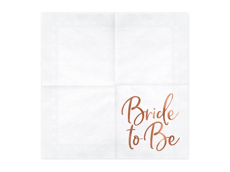20 Servietten "Bride to Be", Roségold