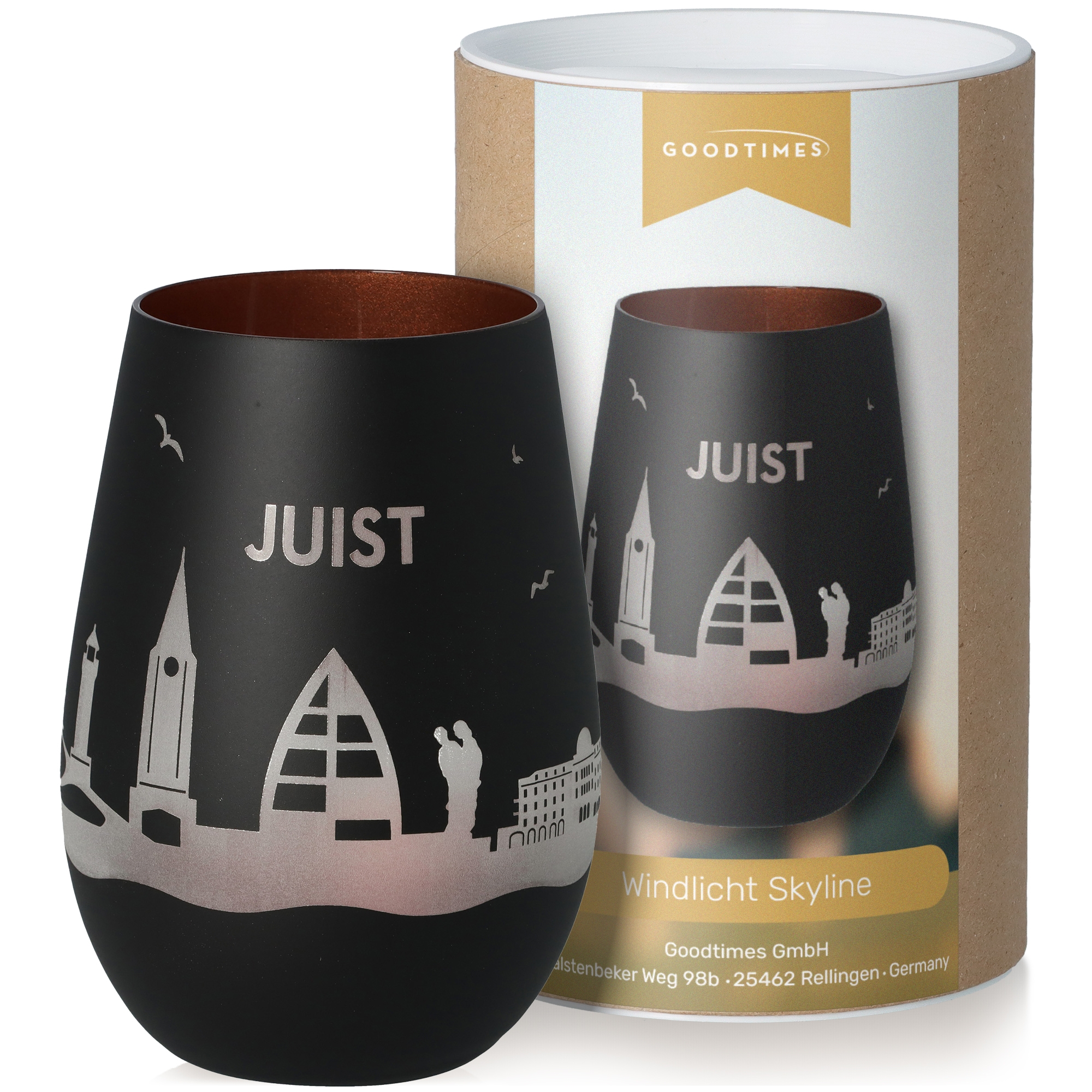Windlicht Skyline Juist Schwarz/Bronze Töpferei, Krug, Tasse