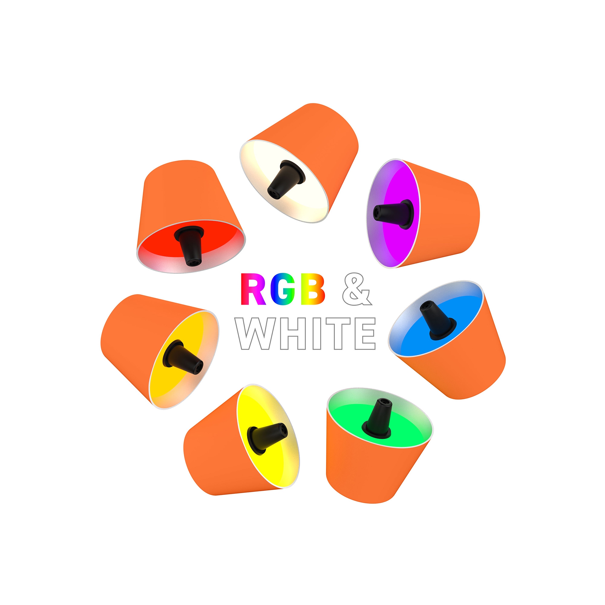 Sompex - TOP 2.0 LED Akku-Flaschenleuchte RGBW, Orange Sompex - TOP 2.0 LED Akku-Flaschenleuchte RGBW, Orange