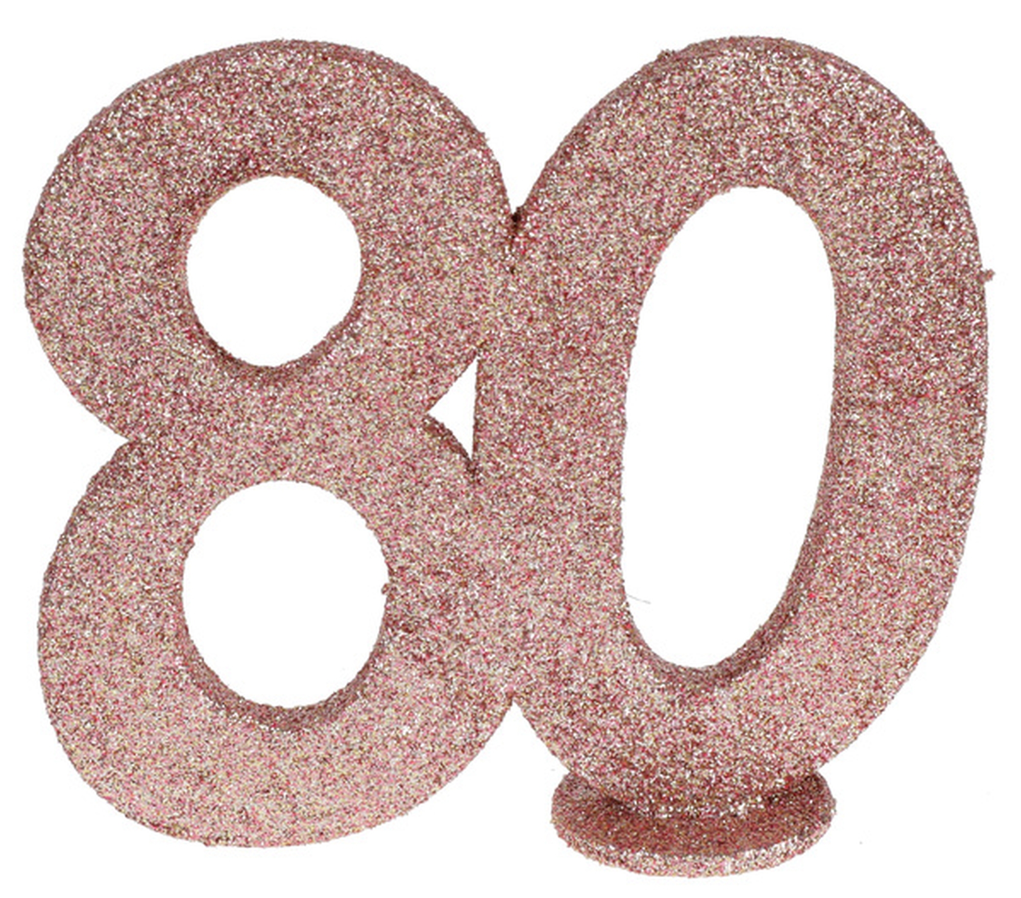 Roségold - Glitzer Tischzahl "80" Roségold - Glitzer Tischzahl "80"