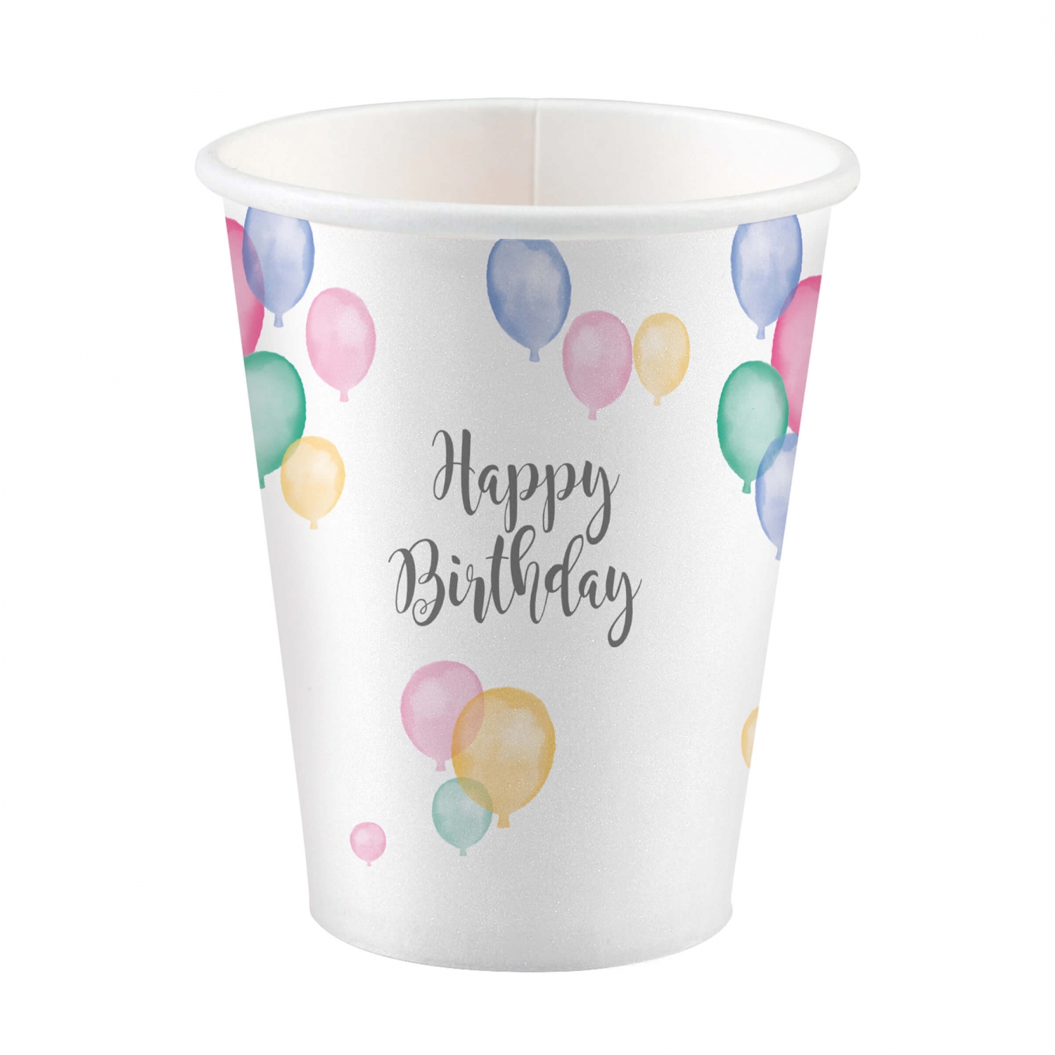 Happy Birthday Pastell - 8 Pappbecher Happy Birthday Pastell - 8 Pappbecher