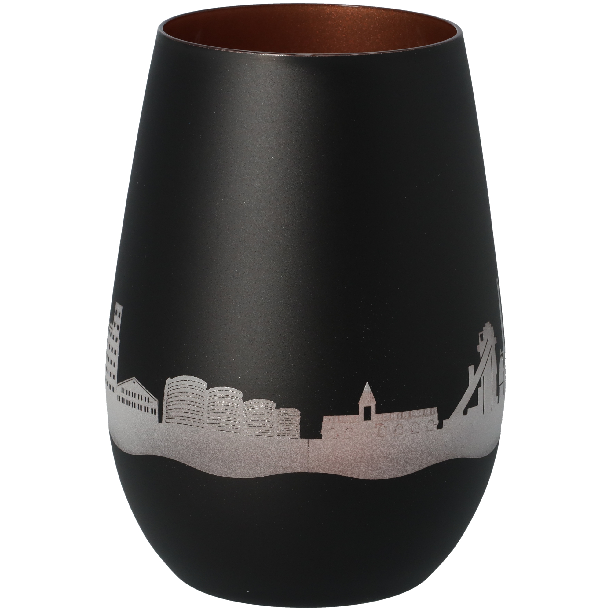 Windlicht Skyline Duisburg Schwarz/Bronze Windlicht Skyline Duisburg Schwarz/Bronze