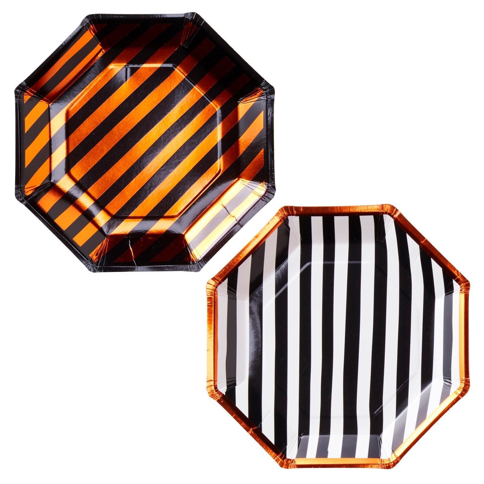 Pumpkin Party - 8 gestreifte Pappteller Pumpkin Party - 8 gestreifte Pappteller