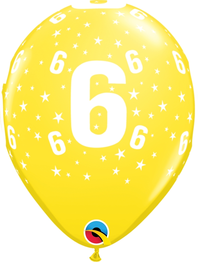 Qualatex Latexballon 6. Geburtstag verschiedene Farben Ø 30cm