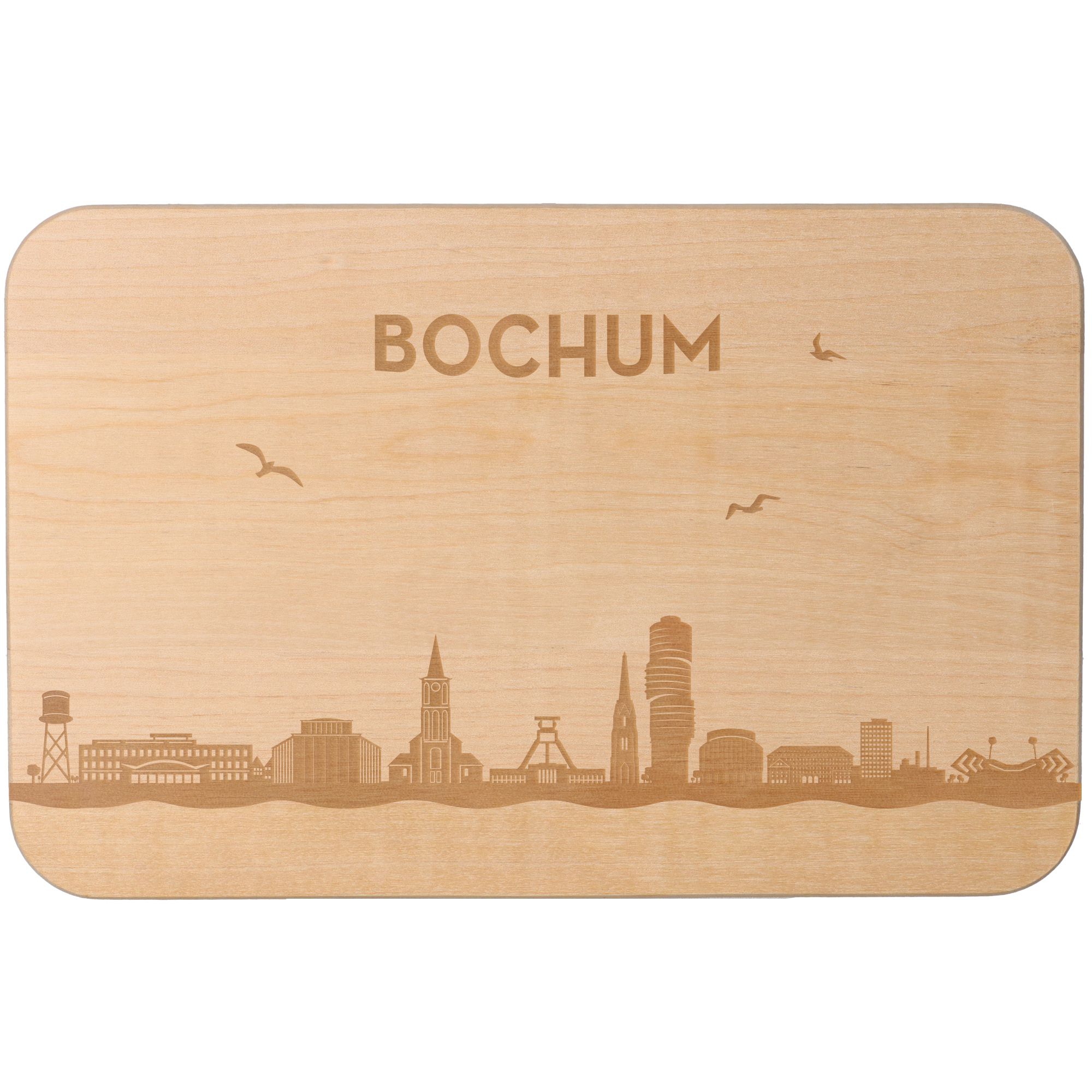 Frühstücksbrett Skyline Bochum 23cm x 15cm x 1cm Frühstücksbrett Skyline Bochum 23cm x 15cm x 1cm