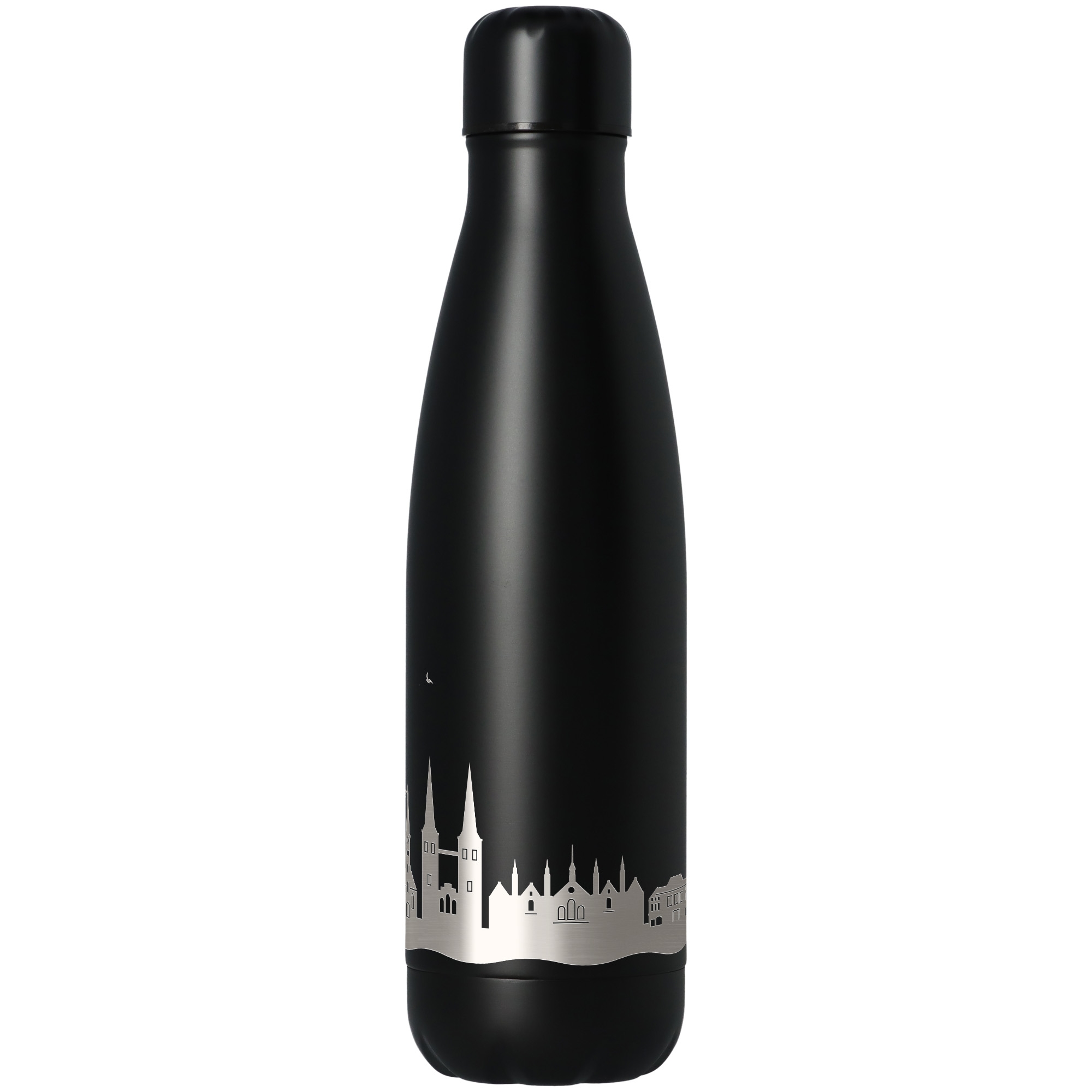 Trinkflasche Skyline Lübeck Schwarz 500ml