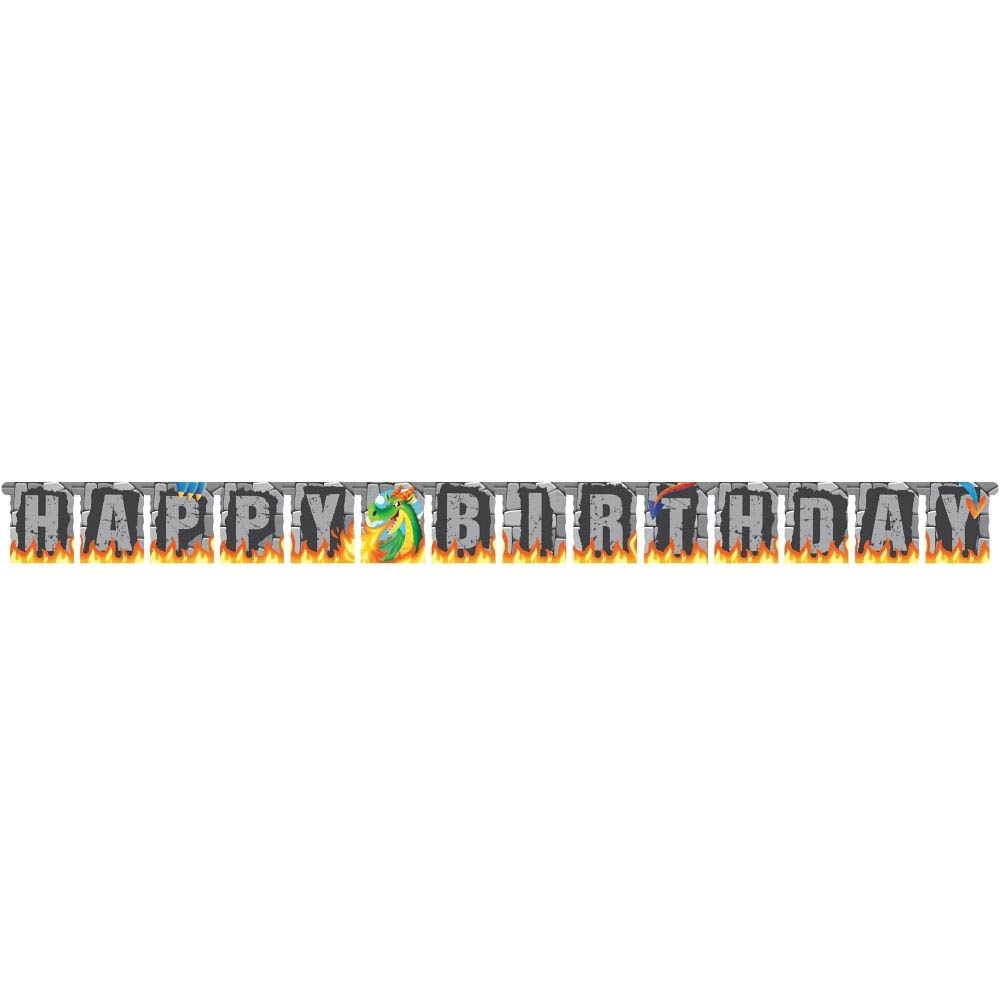 Drachen Party - Happy Birthday Girlande