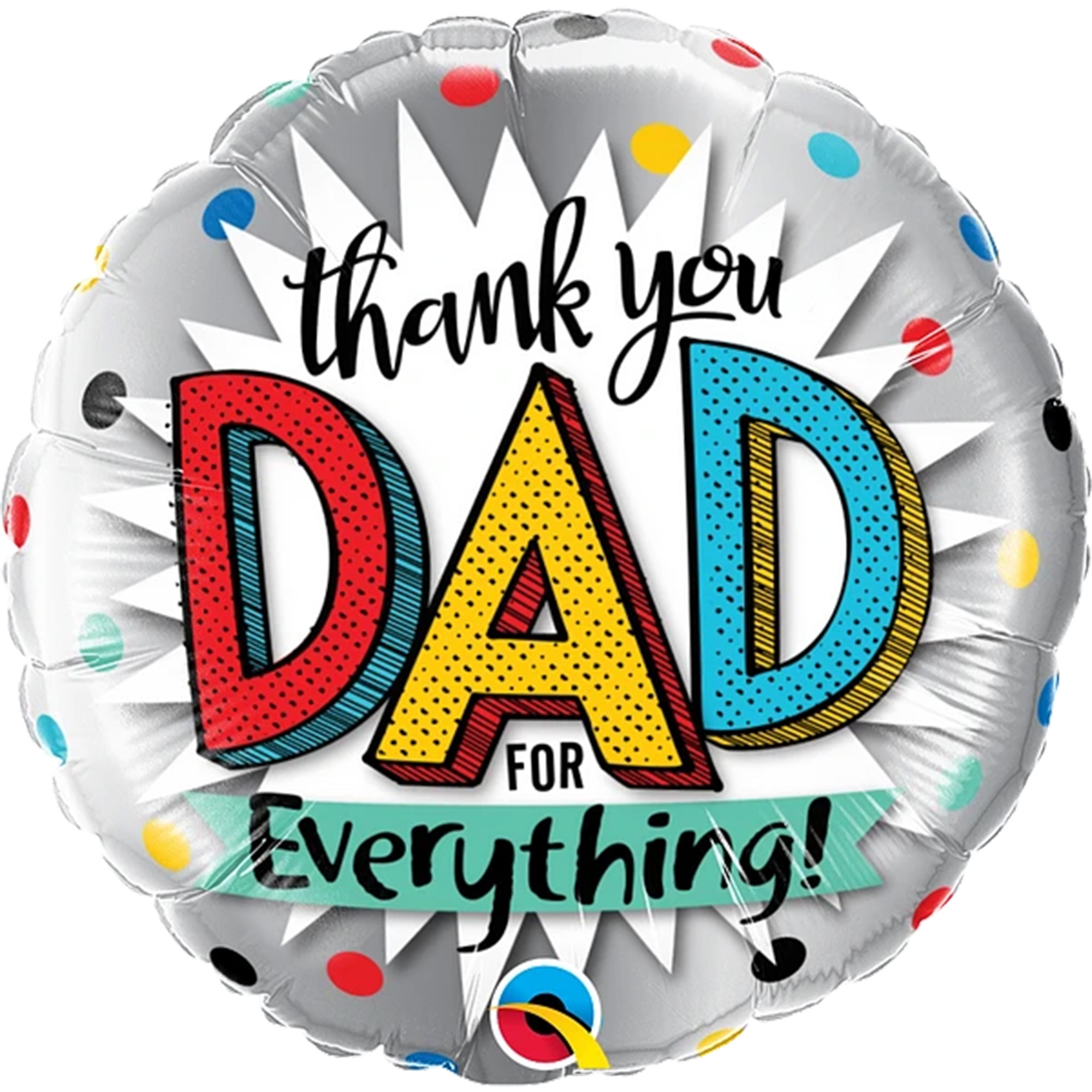 Folienballon "Thank you Dad" 45cm Ballon, Helm