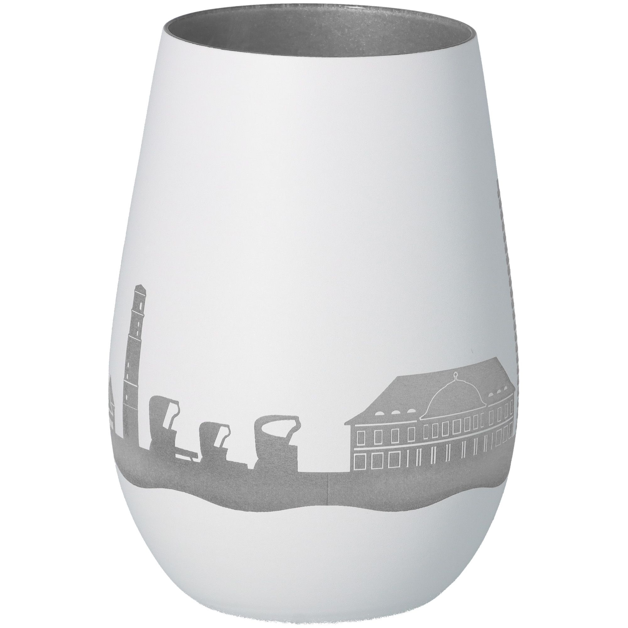 Windlicht Skyline Travemünde Weiß/Silber Windlicht Skyline Travemünde Weiß/Silber