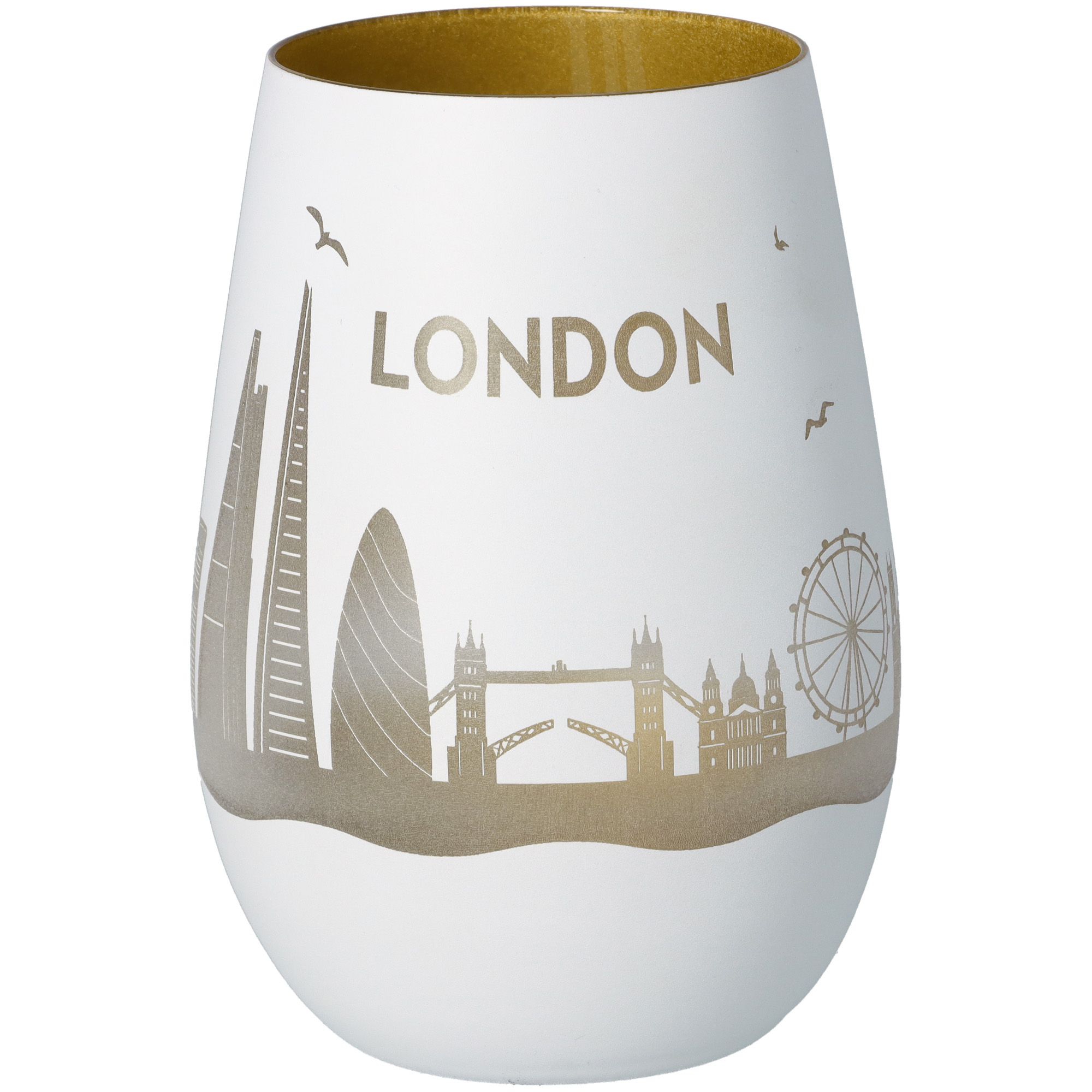 Windlicht Skyline London Weiß/Gold Windlicht Skyline London Weiß/Gold
