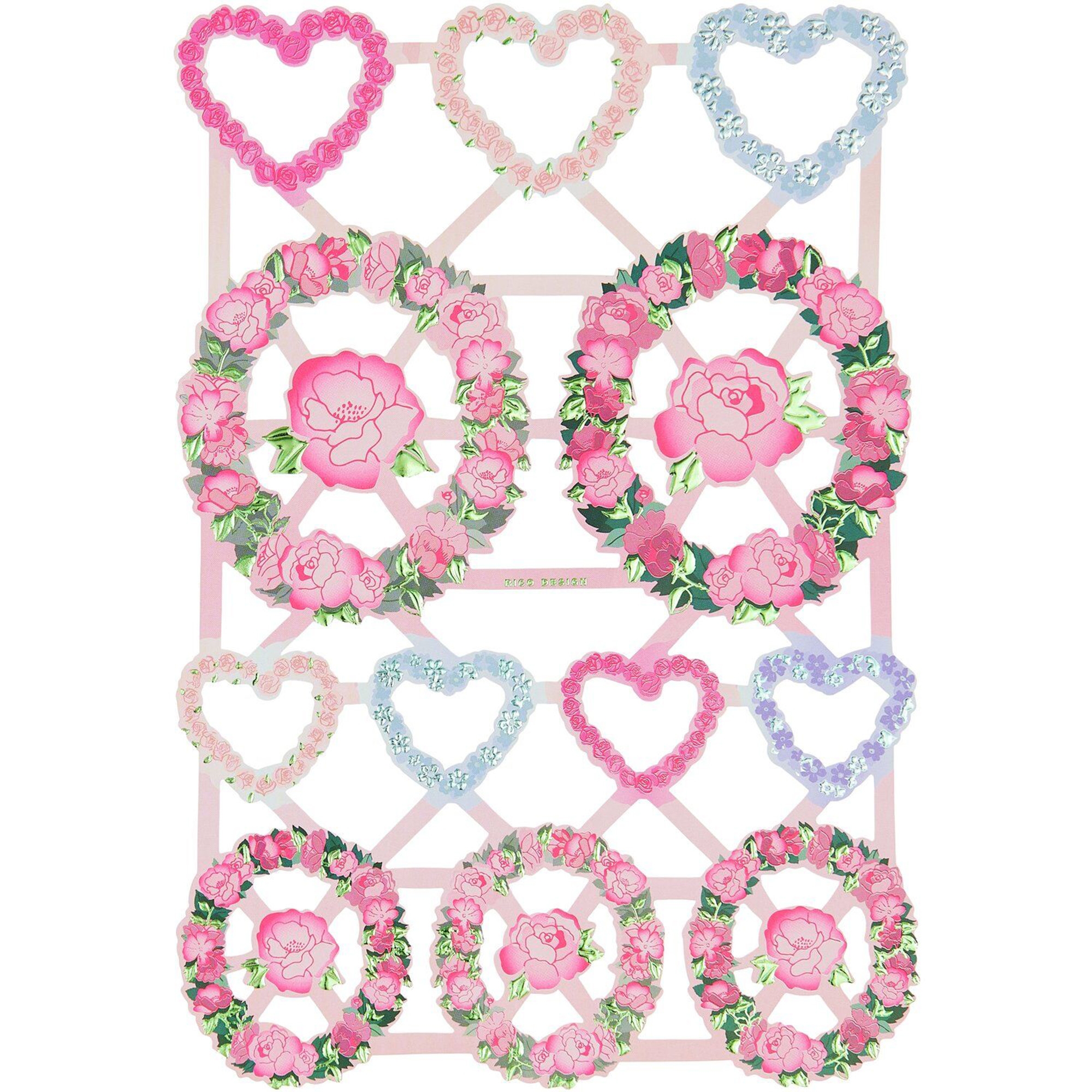 Glanzbilder "Frames" Pink 1 Bogen Zubehor, Schmuck, Halskette, Muster