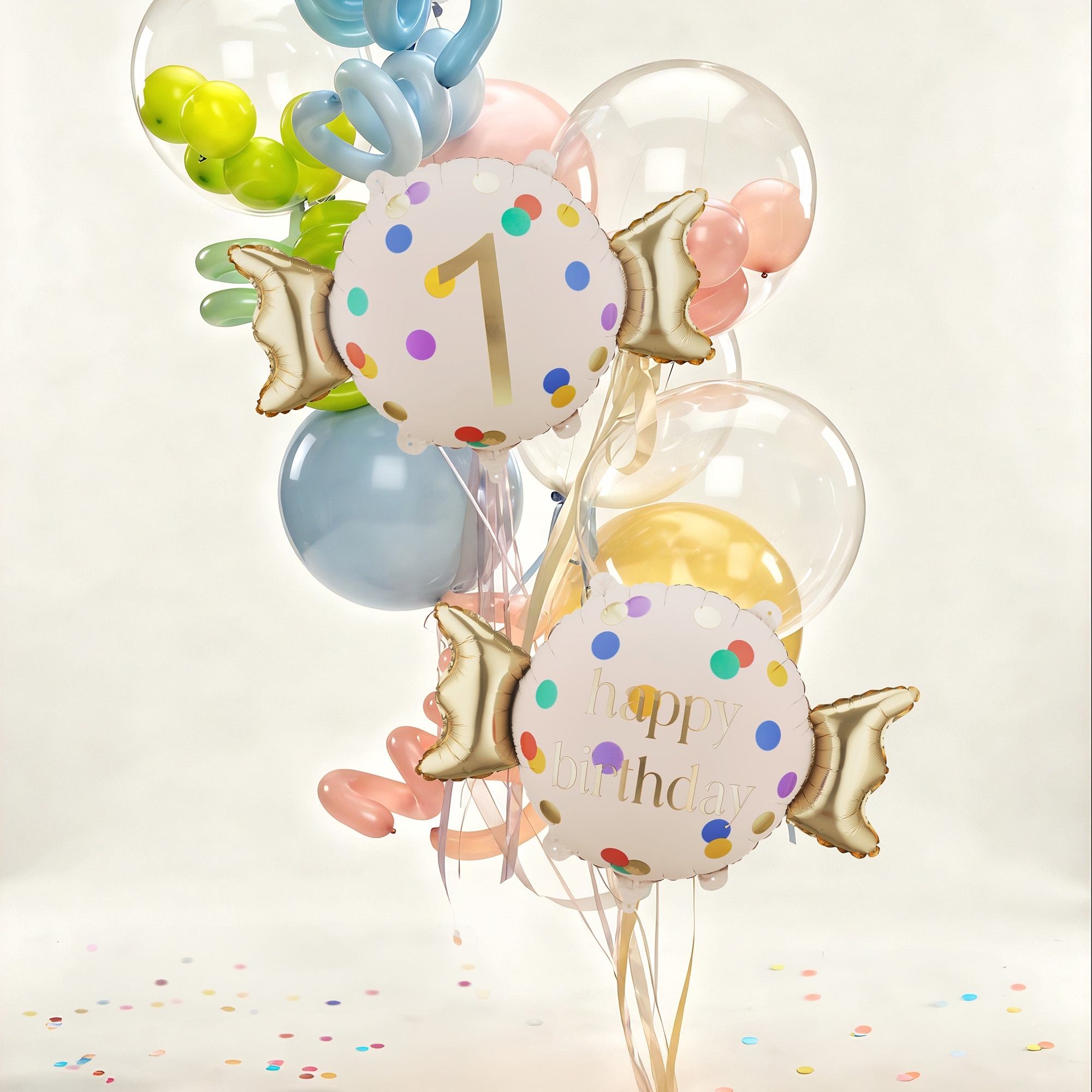 Folienballon Bonbon "1" 60cm Ballons, Geburtstag, Dekoration, Feste, Konfetti