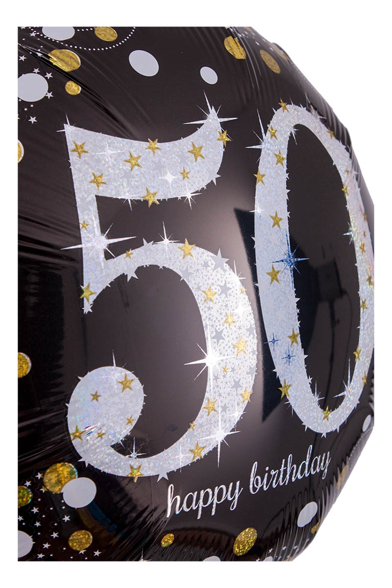 Folienballon Sparkling Birthday 50. Geburtstag Holographic 43cm Folienballon Sparkling Birthday 50. Geburtstag Holographic 43cm