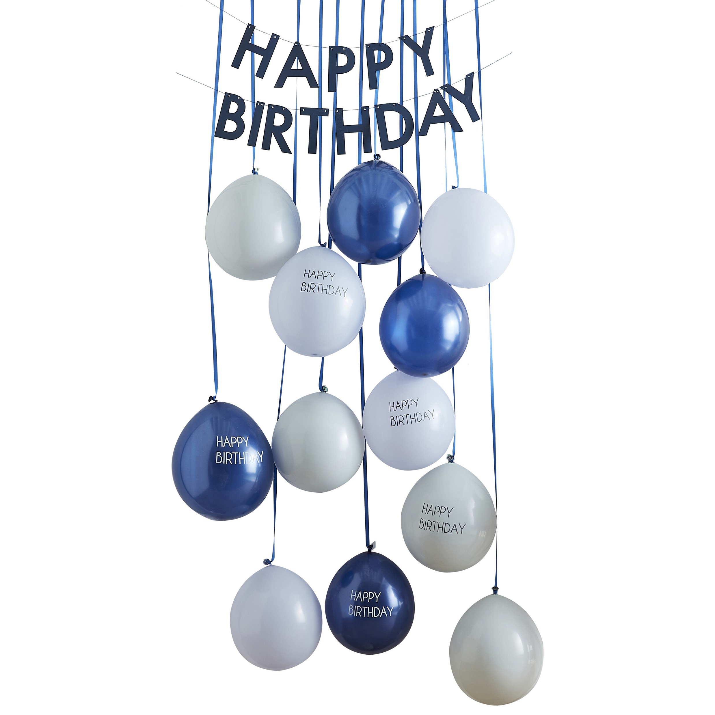 Türdekorationsset "Happy Birthday", Blau
