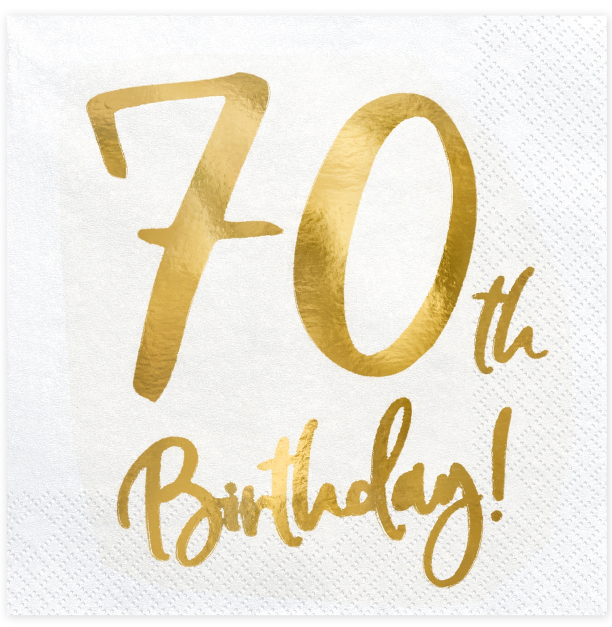 20 Servietten - 70th Birthday - Weiß / Gold 20 Servietten - 70th Birthday - Weiß / Gold