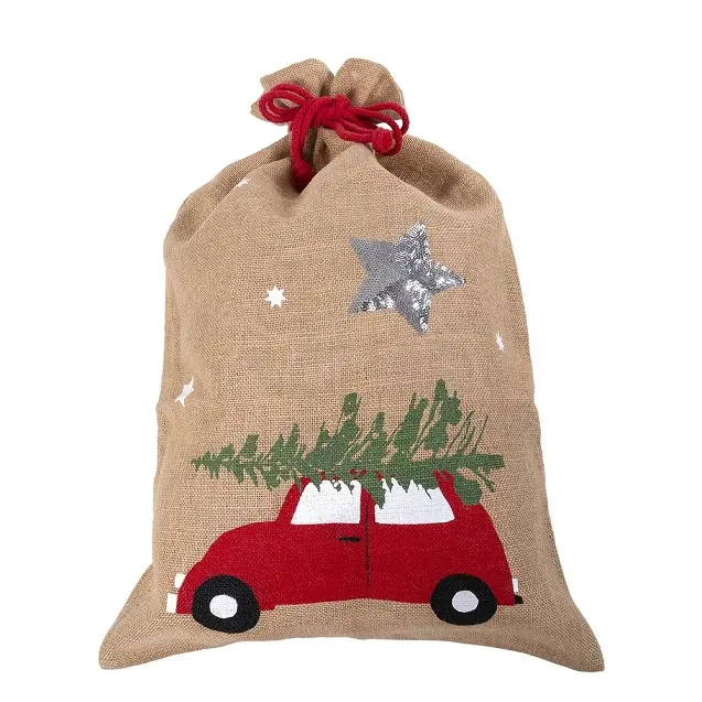 XL-Geschenksack Jute " Auto" 45x70cm