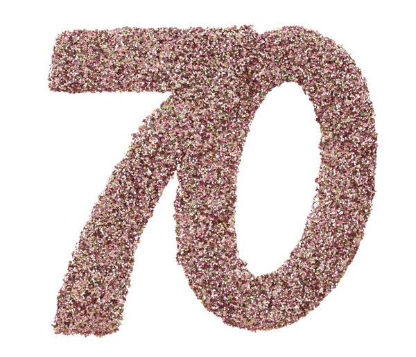 Glitzerkonfetti "70", Roségold, 6 Teile Glitzerkonfetti "70", Roségold, 6 Teile
