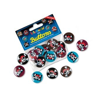 Pirat - 8 Minibuttons "Piratenflagge Jolly Rogers"