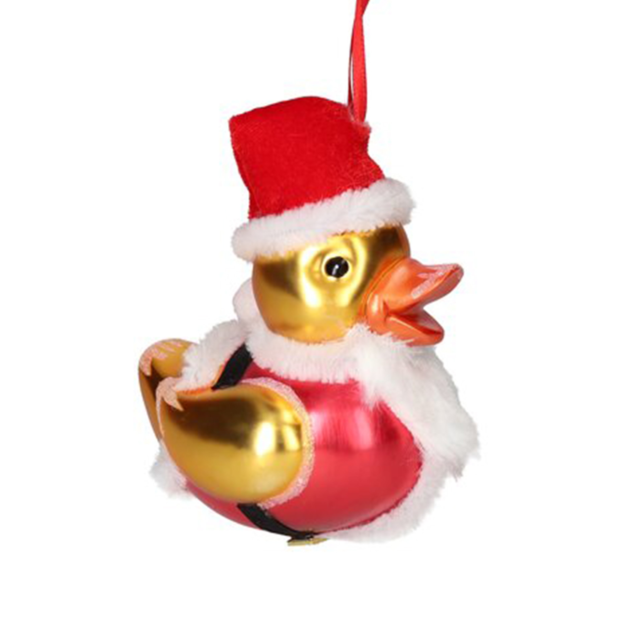 Weihnachtskugel "Santa Ente" Spielzeug, Tier, Schnabel, Vogel