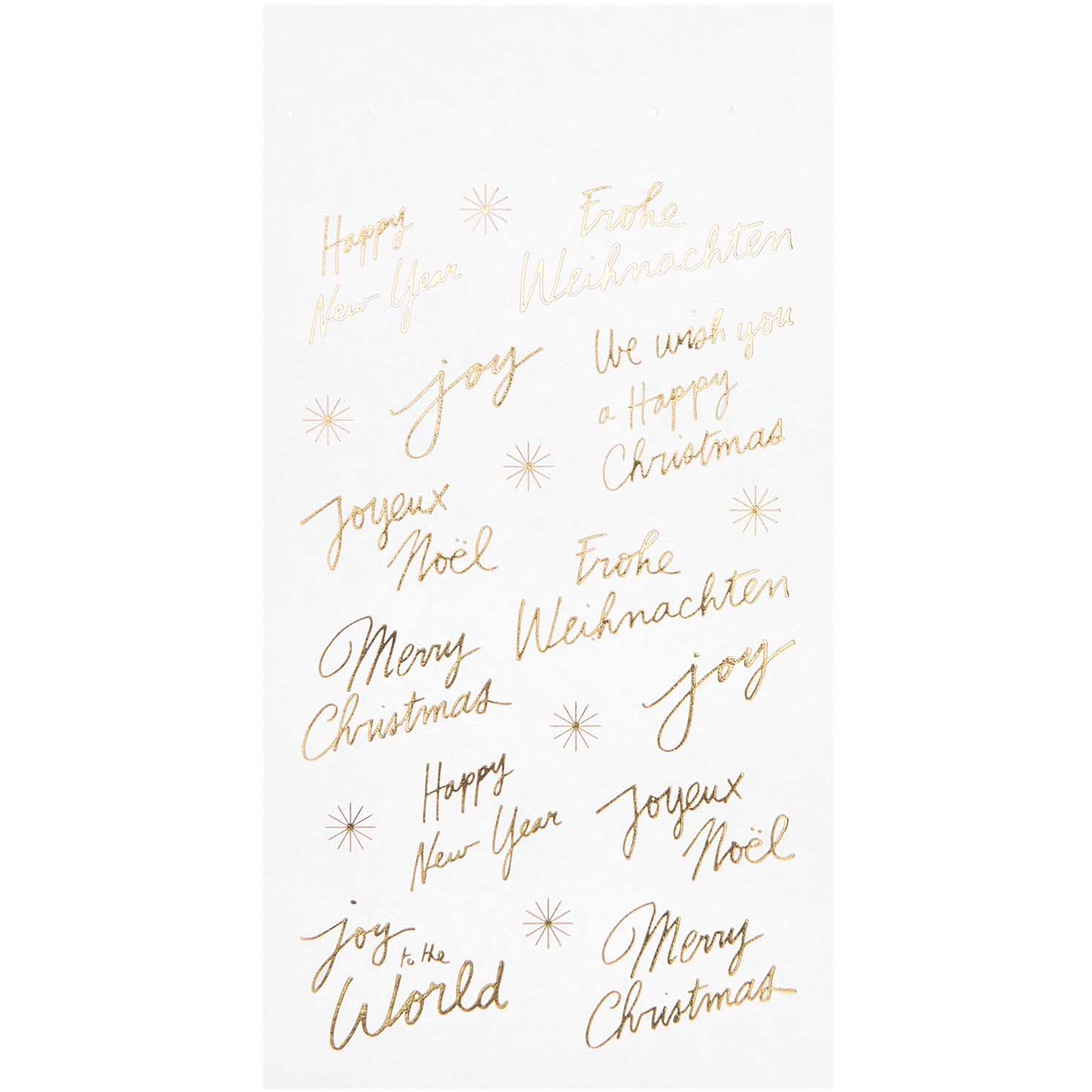 Sticker Christmas Rocks, 4 Blätter Text, Handschrift, Weißes Brett