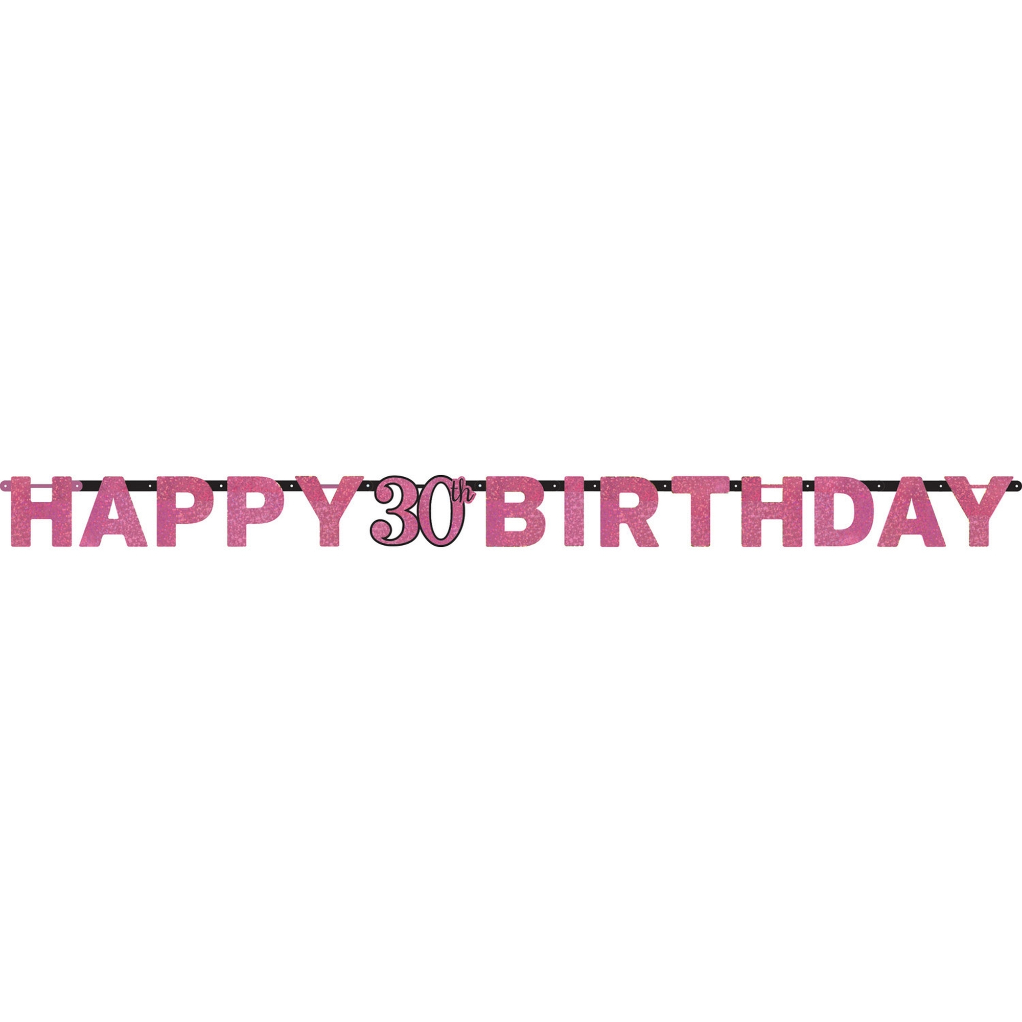 Sparkling Celebration Pink - Happy Birthday 30 Holo Girlande
