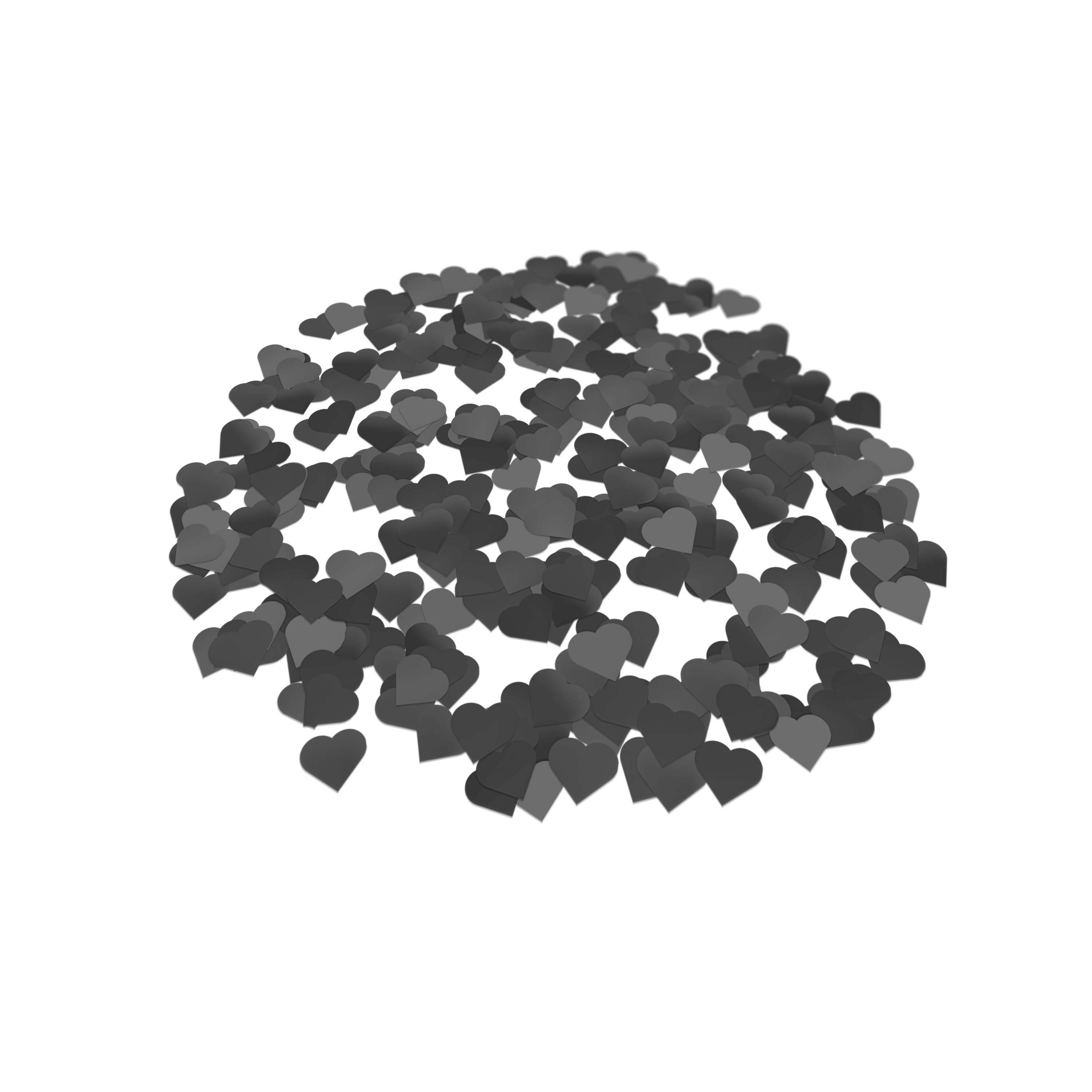 Folienkonfetti 3cm Herz 1kg Satin Schwarz