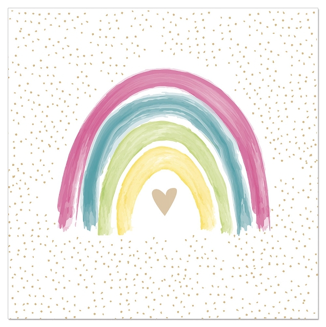20 Servietten "Regenbogen ♥", Weiß 20 Servietten "Regenbogen ♥", Weiß
