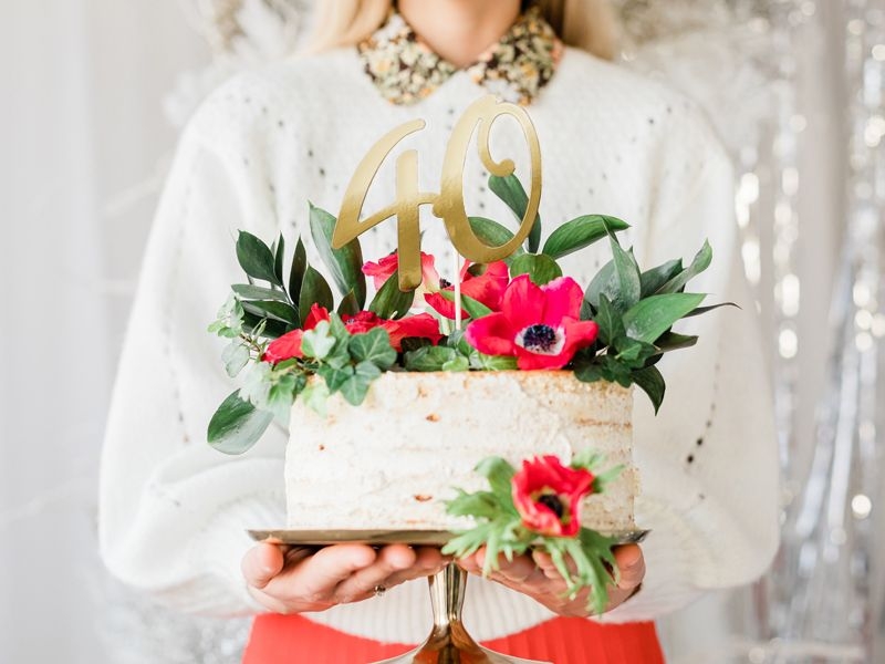 Cake Topper zum 40. Geburtstag, Gold Cake Topper zum 40. Geburtstag, Gold