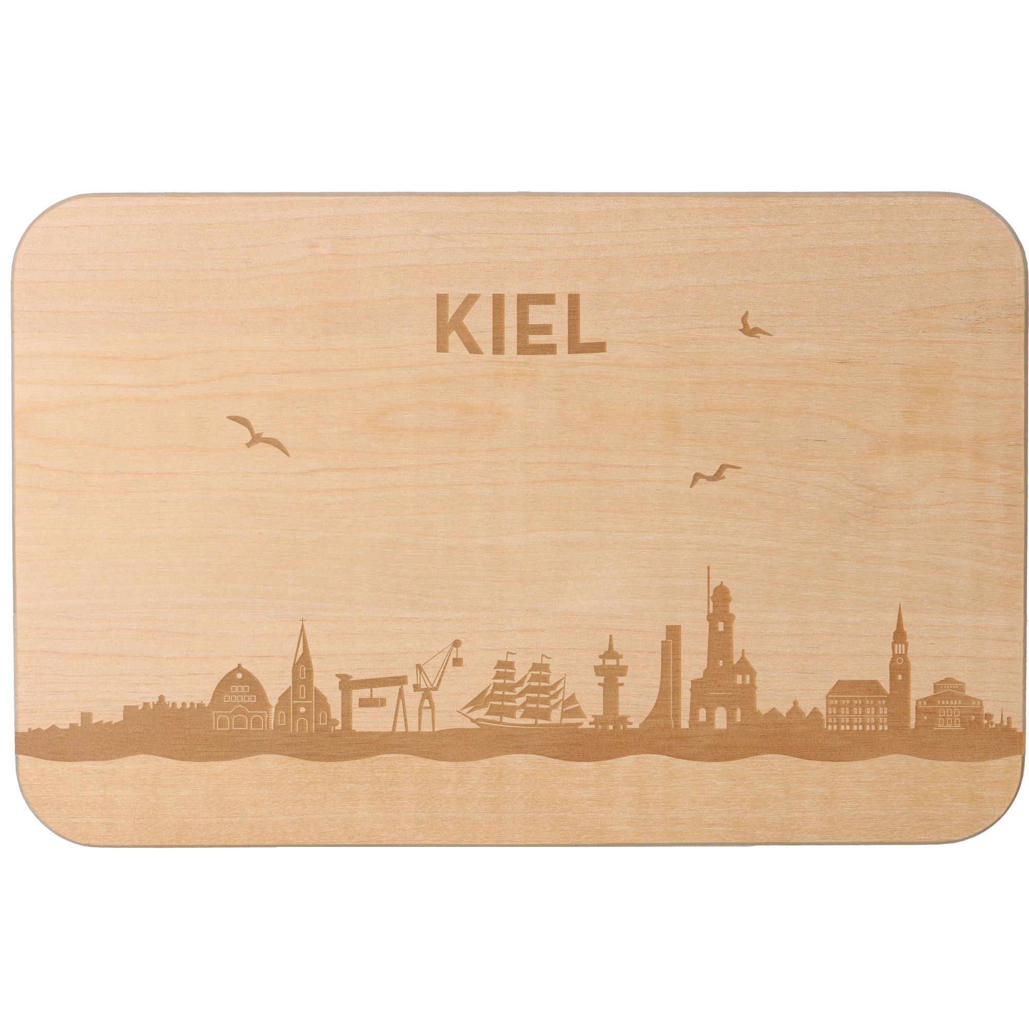 Frühstücksbrett Skyline Kiel 23cm x 15cm x 1cm