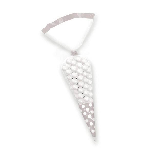 Silber -10 Polka Dots Süßigkeiten Spitztüten