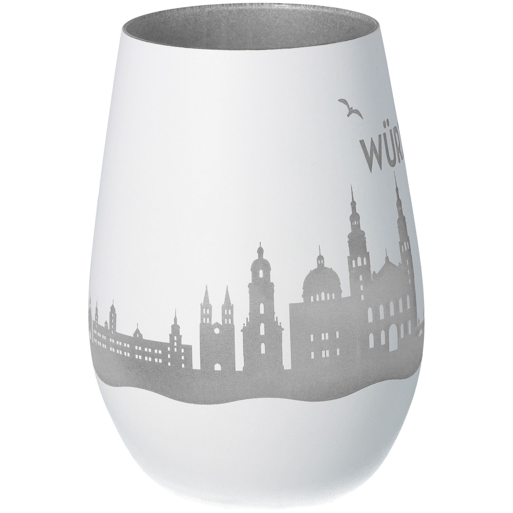 Windlicht Skyline Würzburg Weiß/Silber Windlicht Skyline Würzburg Weiß/Silber