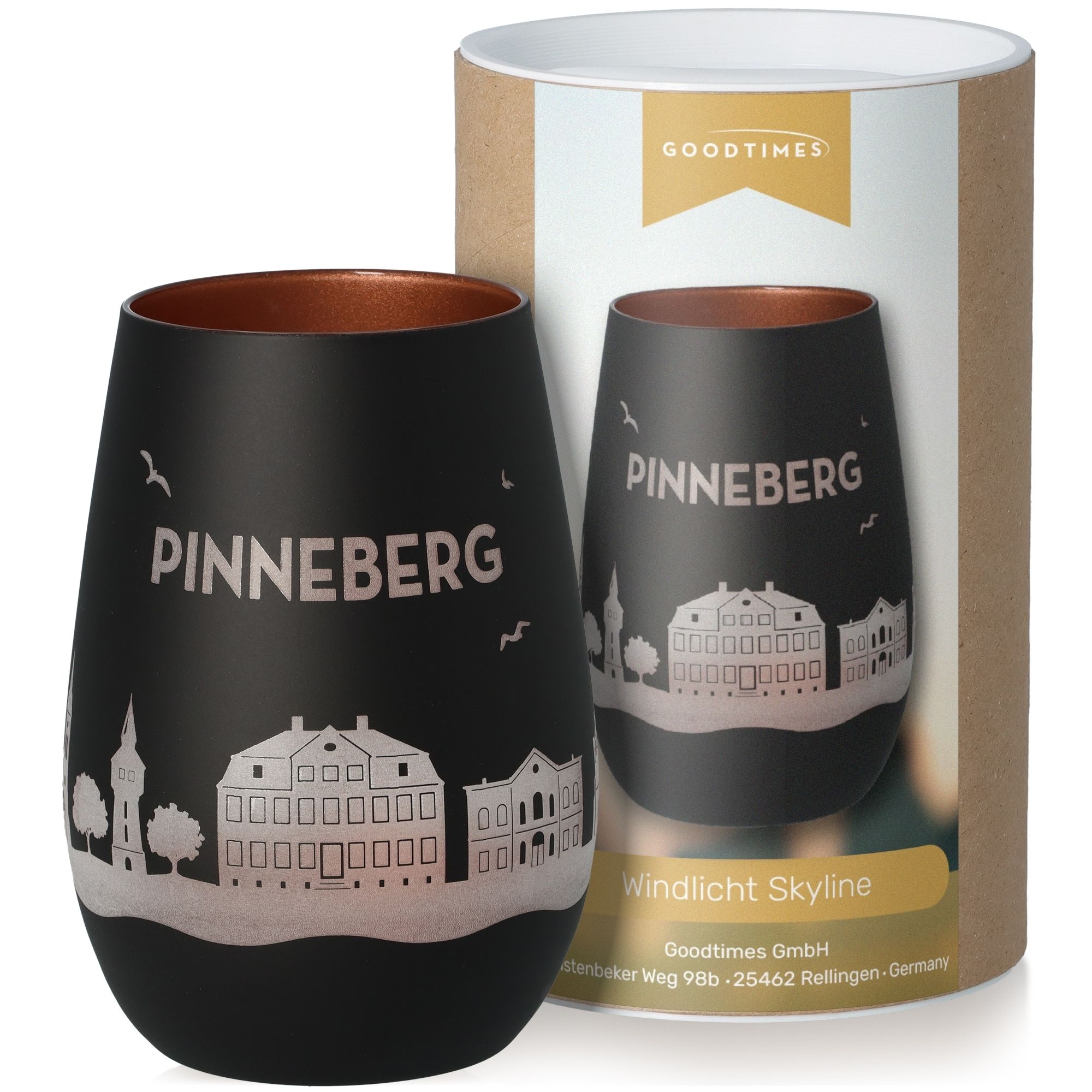 Windlicht Skyline Pinneberg Schwarz/Bronze Krug, Töpferei