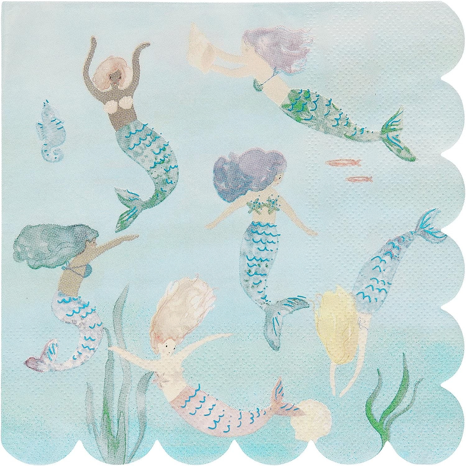 Meri Meri - 16 Servietten "Schwimmende Meerjungfrauen" Meri Meri - 16 Servietten "Schwimmende Meerjungfrauen"