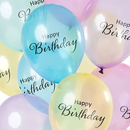 balloons, birthday, pastel, confetti-free, text on balloon