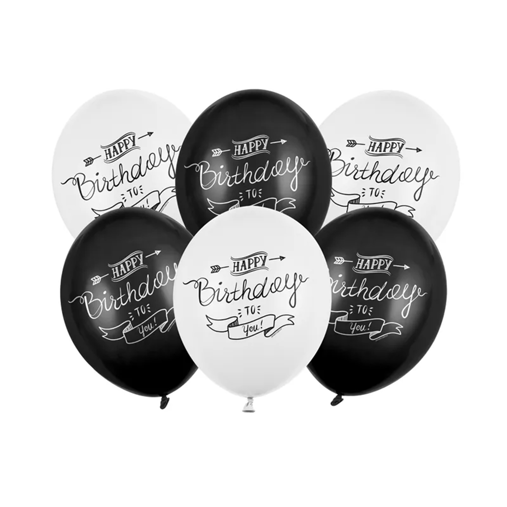 6 Latexballons im Set "Happy Birthday" Ballon, Text, Eishockey-Puck, Eislaufen, Sport