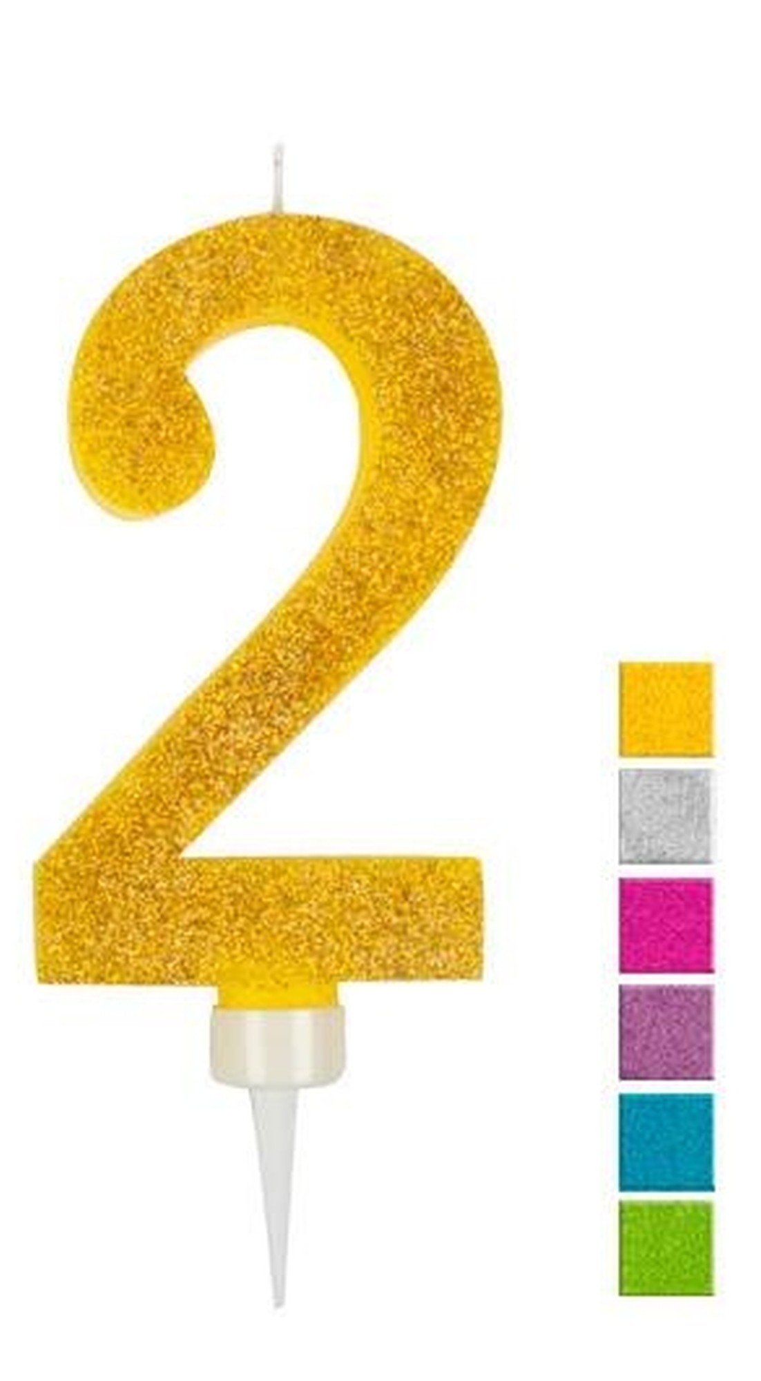 Geburtstagskerze Glitzer Zahl 2 Geburtstagskerze Glitzer Zahl 2