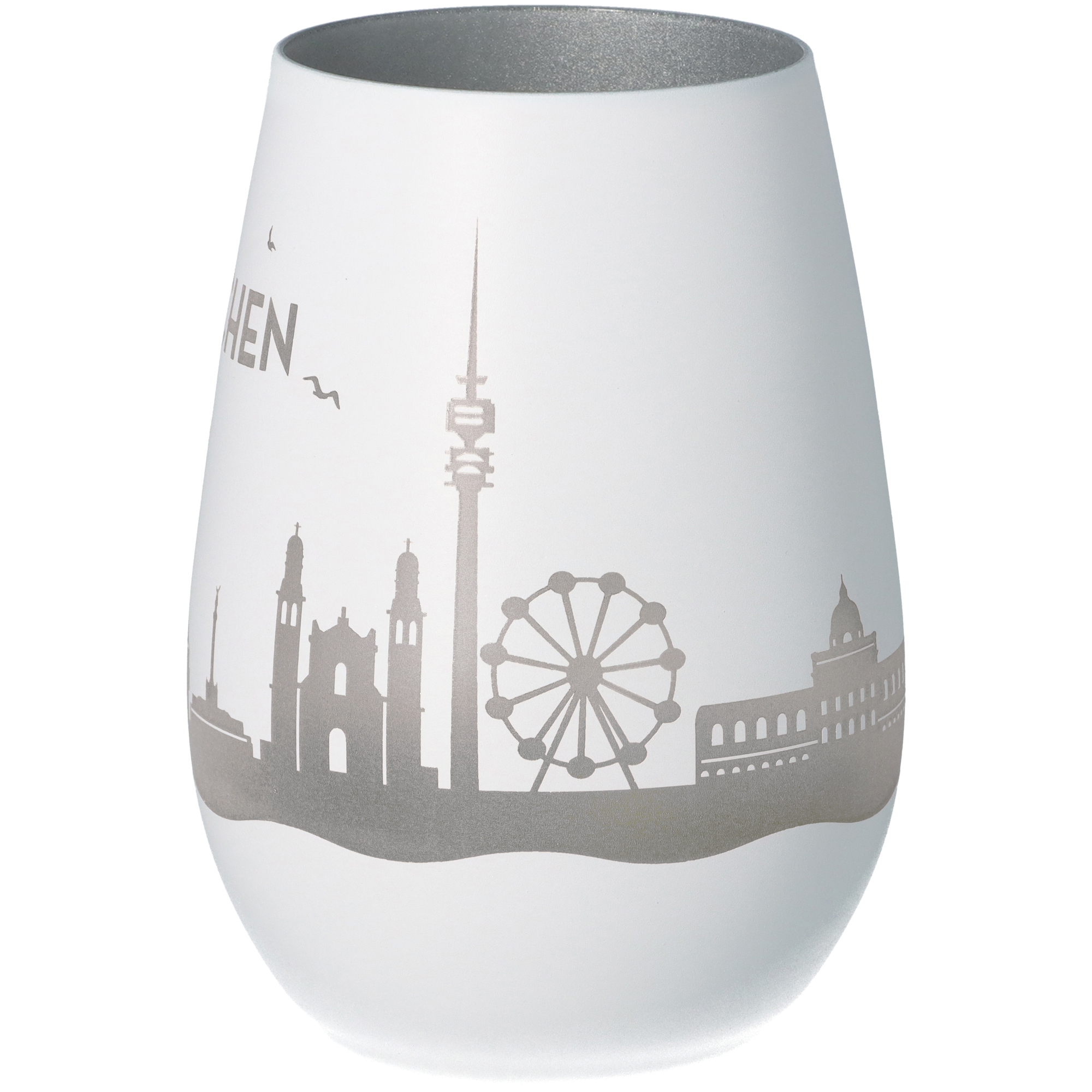 Windlicht Skyline München Weiß/Silber Windlicht Skyline München Weiß/Silber