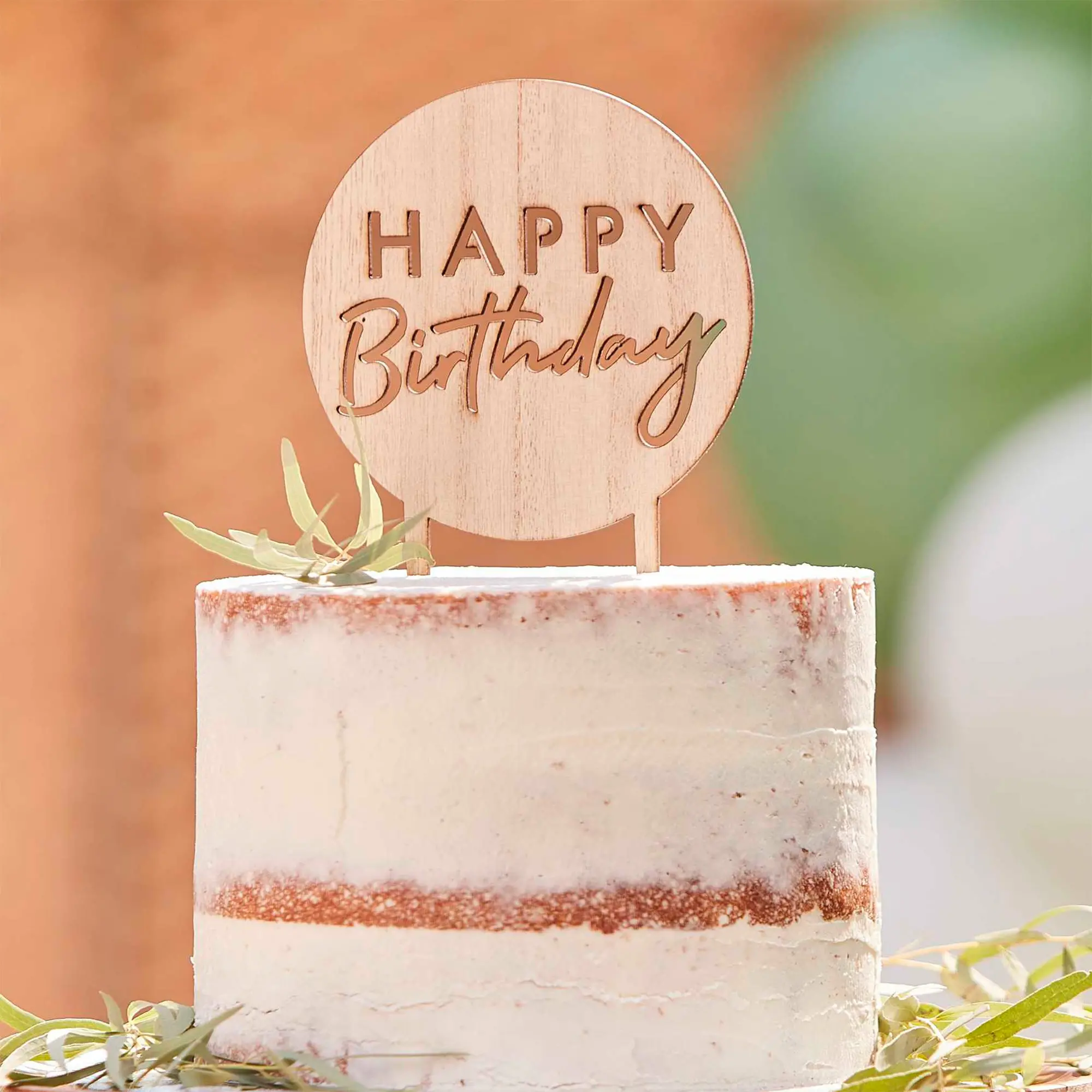 Happy Birthday Cake Topper aus Holz