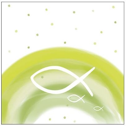 20 Cocktailservietten "Grüner Regenbogen" Fische 20 Cocktailservietten "Grüner Regenbogen" Fische