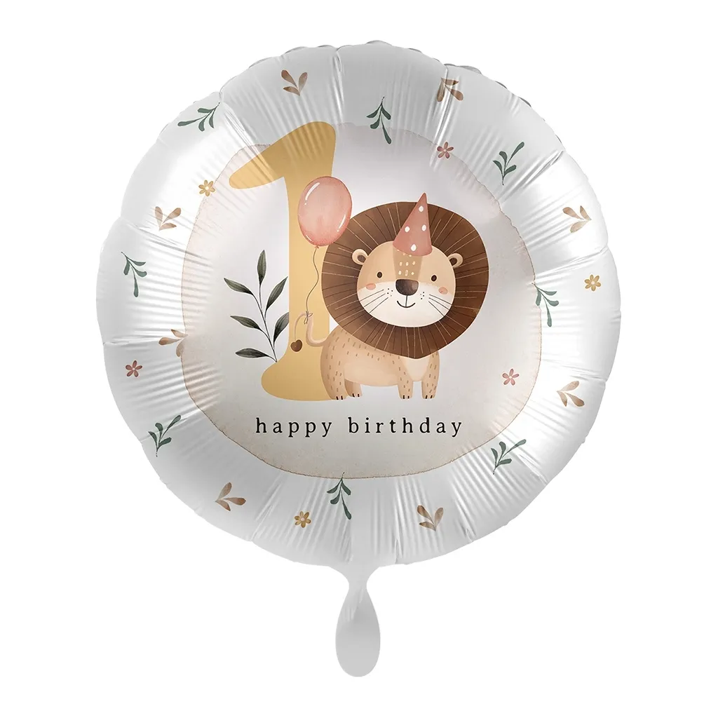 Folienballon "Zahl 1 Löwe" 45cm
