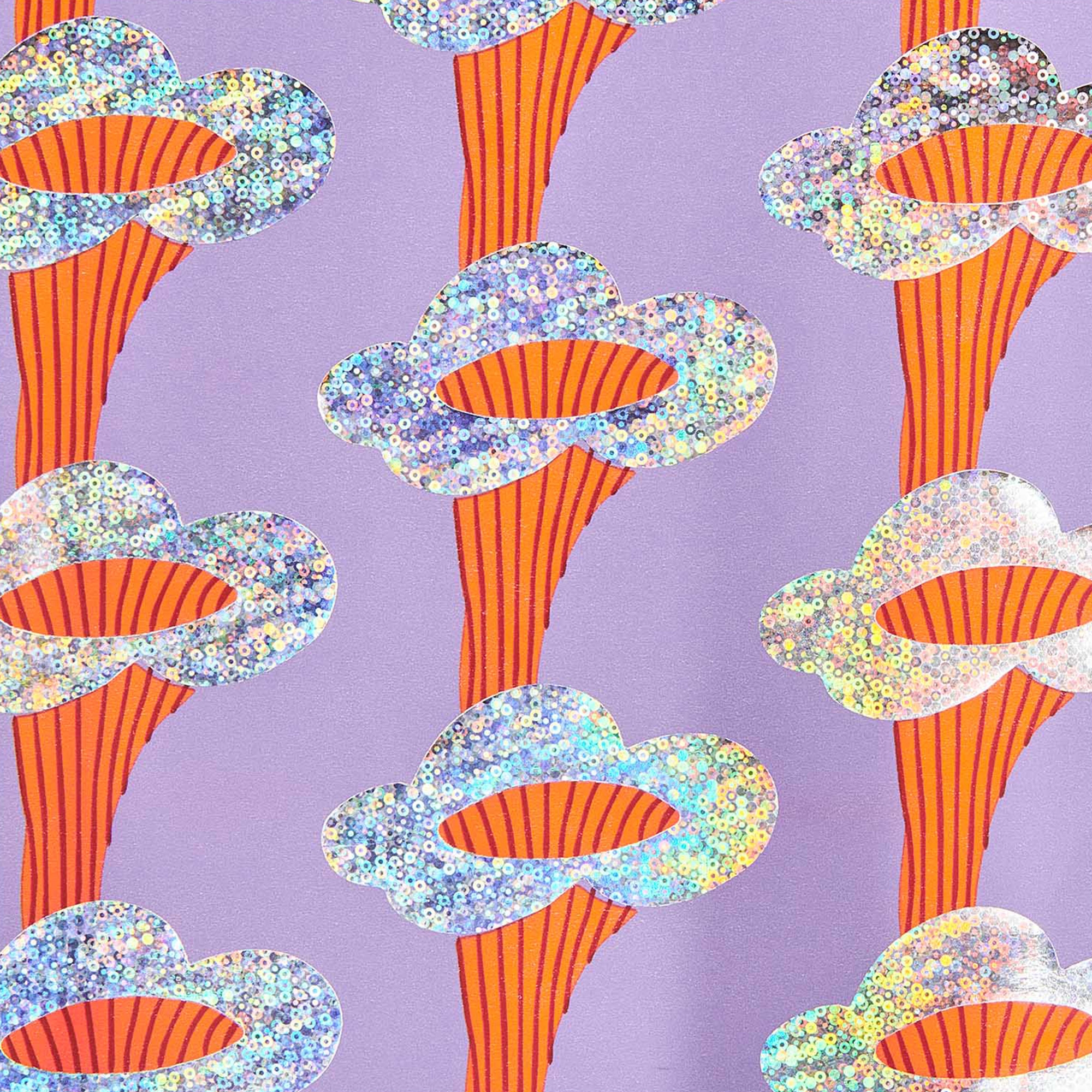 Geschenkpapier auf Rolle "Pfifferlinge" Flieder 2m Geschenkpapier auf Rolle "Pfifferlinge" Flieder 2m